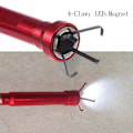 Miniatyrbilde 4 av 5: Fleksibel plukke-opp-verktøy magnet 4 klo LED-lys fjærgrep hjem toalett gadget (FMY)