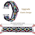 Miniatyrbillede 3 af 5: Elastisk nylonrem med justerbart spænde flettet urrem til Fitbit Charge 6/5 - 14#  (FMY) Multicolor Style G Fitbit Charge 6