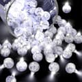 100 stk. LED Ballonglys, Mini Vanntette Hvite Kuler for Fest (FMY)