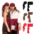 Pikkukuva 4 / 5: Piraattiasu Päähuivin ja Vyön Setti Kevyt Cosplay-asu Juhliin Halloweeniin Jouluun Lavakeikkoihin Rekvisiitta (FMY) Dark Brown One Size