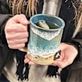 Miniatyrbild 5 av 5: Keramisk Kaffemugg med Havskustlinje, Tassavtryck, Vattenkopp, Tekopp, Kaffetillbehör (FMY) 15oz