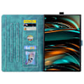 Pikkukuva 3 / 5: Lenovo Tab M11 Plus/ Tab K11 Plus Kotelo Nahkainen Jalusta Tablettisuoja Kukka Kissa Korttipaikat (FMY) Green