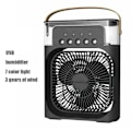 Miniatyrbild 1 av 5: 3-i-1 Portabel Luftfuktare Fläkt Mini Luftkonditionering USB Mini fläkt LED Nattlampa Vattenmist Rolig Luftkylare Luftfuktare För Hemmet (FMY) black