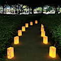 Miniatyrbillede 1 af 2: 50 stk Hvide Luminaryposer, Flammebestandige Lysposer, Sol Design Luminaries Til Bryllup, Fest (FMY) white