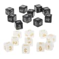 20 stk. seksidede terninger D6 til D&D RPG-festspil, sort og hvid (FMY)