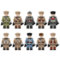 Miniatyrbillede 1 af 5: 10 stk. Multinationale Officerer og Soldater Formet Byggeklodser Minifigurer Legetøj (FMY)