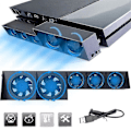Miniatyrbild 1 av 4: Dhrs Ps4 Kylfläkt, Usb Extern Kylare 5 Fläkt Turbo Temperaturkontroll Kylfläktar För Ps4 (FMY)