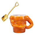 Pikkukuva 2 / 4: Keramiikka Kahvimuki Lihasrinta Lihasrinta Isänpäiväksi Keittiöön (FMY) Mug and Flat Spoon 13 x 15.5cm
