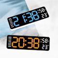 Pikkukuva 3 / 5: Suuri digitaalinen seinäkello lämpötila ja kosteus LED 12/24H vihreä (FMY)