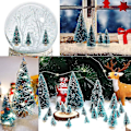 Miniatyrbilde 3 av 5: 50 stk Miniatyr Kunstige Juletre Små Snø Frost Trær Furu (FMY)