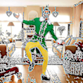 Miniatyrbild 3 av 5: Buddy Elf-kostym för jul med byxor, jacka, skor, hatt och bälte - Andningsbart outfit för män, pojkar - Bekvämt (FMY) L