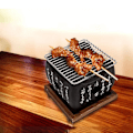 Miniatyrbild 3 av 5: Japansk BBQ Grill Kolgrill Grillar Aluminiumlegering Inomhus Utomhus BBQ Grillpan Grill S  (FMY) Black