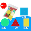 Miniatyrbild 2 av 5: 80 st/set Geometri Block Räkning Rund Triangel Fyrkant Skiva Undervisningshjälpmedel  (FMY)
