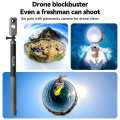 Miniatyrbilde 2 av 5: 1,2 m karbonfiber selfie-stick monopod, sammenleggbar med 1/4 tommers skrue for actionkamera (FMY)