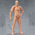 Miniatyrbild 3 av 5: Kroppsdocka, Konstnärsdocka Blockhuvud Ledat Mannequin Rittningsfigurer Man+Kvinna Set (Grå)  (FMY)