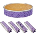 Miniatyrbillede 1 af 5: 4-delt Bake Even Strip, kageform fugtstrips, superabsorberende tyk bomuld, kagestrips til bagning, kageformstrips (FMY)