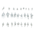 Miniatyrbillede 3 af 5: 1/50 Menneske Model Siddende Hvid Mini Figurer Tog Park Gade Layout 28mm (FMY)
