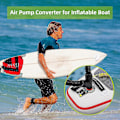 Miniatyrbillede 5 af 5: Sup Pumpe Adapter Dobbelt Indløb Inflator Adapter til Båd Kajak Stand Up Paddle Board Surfbræt Tilbehør