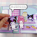 Miniatyrbillede 3 af 5: Stille bog Sanrio Doudou bog pædagogisk hjemmelavet Kuromi bog melodi Quietbook  (FMY) Multi-color A7