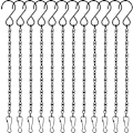 Miniatyrbillede 1 af 5: 12-pak Sort Hængekæder, Hængekurvskæder, Haveplanteophæng Metalkæder med Kroge Clips til Fuglefoderautomater (FMY)