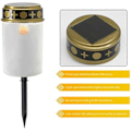 Miniatyrbilde 4 av 5: LED Gravlys Solcellelampe Hvit Med Solcelle Og Intelligent Åpning Og Lukking - LED Gravlys Med Realistisk Flimrende Effekt (FMY) C-red With Ground Spike