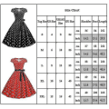 Miniatyrbild 3 av 3: Kvinnors Polka Dot Hepburn Retro 50-tal 60-tal Rockabilly Kvällsparty Swing Midi Klänning (FMY) Black M