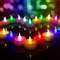 Miniatyrbild 1 av 5: Färgväxlande LED-telampor i bulk, 6 st flamlösa te-ljus med färgglada lampor, batteridrivna färgade falska ljus, utan flimmer (FMY) 18PCS