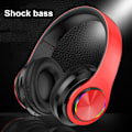 Pikkukuva 4 / 5: B39 Langattomat Kuulokkeet Taitettavat Värikkäät Hengittävät Valot Tukevat TF-Korttia Bluetooth 5.0 Stereo Painava Basso Kuulokkeet Pelille (FMY) Black Red