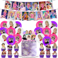 Miniatyrbild 1 av 5: Taylor Swift-tema Festdekoration för Födelsedagsfest Inkluderar Banderoll, Ballonger, Tårta Toppar (FMY)