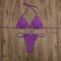 Pikkukuva 3 / 5: Uimapuku Pehmustettu String Uimapuku Bikini Setti Sidos Yhtenäinen Brasilialainen uimapuku (FMY) purple L
