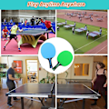 Miniatyrbild 3 av 5: Ping Pong-racket Bordtennisracket med Bärväska (FMY) Yellow Only paddle