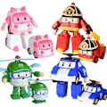 Miniatyrbillede 2 af 2: Koreansk Animationstegnefilm Robocar Poli Transformationsrobot Bil Legetøjs Sæt (FMY)