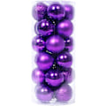 Miniatyrbilde 1 av 4: 24 stk Julekulepynt Julekule Sett Pynt Matt Blank Julekulepynt 2024 Kompatibel med Julgrankule 118  (FMY) Purple