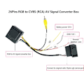 Miniatyrbilde 4 av 5: RGB til (rca) Av Cvbs Signal Converter Decoder Box Adapter For Factory Rear View Camera Tiguan Golf  (FMY) Black