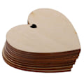 Miniatyrbilde 5 av 5: 100 stk. Ubehandlet hjerteformet treutskjæring med hull for håndverk 20mm 25stk 80mm  (FMY) Wood