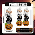 Pikkukuva 5 / 5: 3 kpl Halloween-pihamerkkisetissä - Musta kissa kurpitsan varressa, ei virtaa tarvita, ulkokäyttöön pihan koristeluun juhlaan (FMY) 3pcs