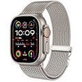 Miniatyrbillede 2 af 2: Til Apple Watch Series 10 46mm Udskiftningsrem Milanese Mesh Rustfrit Stål Urrem (FMY) Starlight