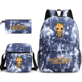 Pikkukuva 2 / 3: Marvel Groot Galaxy Guardians Tree Man Painettu Pojat Ja Tytöt Koululaukku Kolmiosainen Sarja  (FMY) Blue1