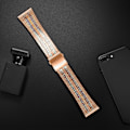 Miniatyrbilde 4 av 4: Erstatningsreim for Garmin Vivoactive 4 - Stilig 22 mm armbånd i rustfritt stål (FMY) Rose Gold