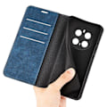 Miniatyrbild 4 av 5: För Honor Magic7 Pro 5G Fodral Skin-Touch Läder Plånbok Telefonfodral (FMY) Blue