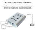 Miniatyrbillede 5 af 5: USB Printer Switch Selector KVM Switch Adapter 2 PC Deling 1 USB Enheder Hub (FMY) White