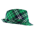 Miniatyrbillede 4 af 5: Festpynt Irsk Ternet Grøn Fedora - Skt. Patricks Dag Kostume Tilbehør Leprechaun Hat Til Mænd Kvinder Og Børn (FMY) Green