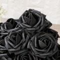 Miniatyrbillede 4 af 4: 60 stk. sorte roser kunstige blomster, ægte udseende sorte blomster skum falske roser  (FMY)
