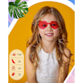 Miniatyrbillede 4 af 5: Hjertebriller Hjerteformet Rammeløse Briller Trendy Transparent Farve Fest Solbriller  (FMY) a3