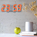 Miniatyrbilde 4 av 5: LED digital veggklokke veggdekor glødende nattmodus justerbar elektronisk bordklokke veggklokkedekorasjon stue LED-klokke  (FMY) Orange