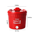 Miniatyrbillede 3 af 5: Mini Riskoger, Elektrisk Gryde, Bærbar Mini Ramen Gryde Til Dampning, Lynstegning, Grød Og Nudelsuppe (FMY) Red