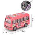 Pikkukuva 1 / 4: Piirretty Inertia Pull Back Bus -malli, jossa on avattavat ovet, lasten kaupunkibussi, koulubussi, leluautolahja, pojille ja tytöille, leikkimökki (FMY) Red