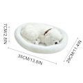 Miniatyrbild 3 av 4: Simulering Plyschdjur Leksak Realistisk Sovande Plysch Andas Hund Kommer Att Ringa Med Tygmatta Sovande Dockan Plysch Leksak Barnpresenter (FMY) C