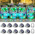 Pikkukuva 1 / 5: 20 LED 10 Pakkaa Mason Jar -kansi Aurinkokennovalot Ripustuskoukulla Mason Jar -satumainen Puutarha Patio [ilman purkkia] (FMY) multicolor