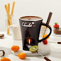 Miniatyrbild 2 av 5: Choklad Fondue Mug Kaffekopp Choklad Smältande Mugg med Gaffel Fondue Gryta Värmare Mugg Godis Hot Pot för Godis Ost Matlagning Dessert  (FMY) coffee